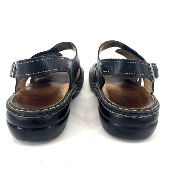 Finn Comfort Women's 38 7.5 Black‎ Leather Gomera Slingback Flat Comfort Sandals - Picture 3 of 7